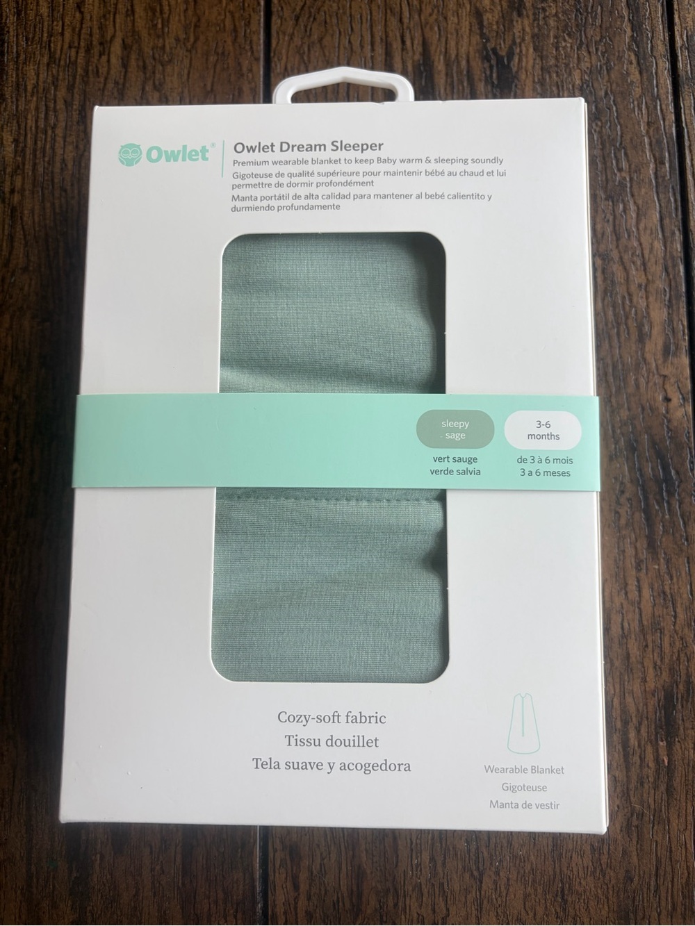 Owlet Sleepy Sage Dream Sleeper Wearable Baby Blanket - 3-6 Months